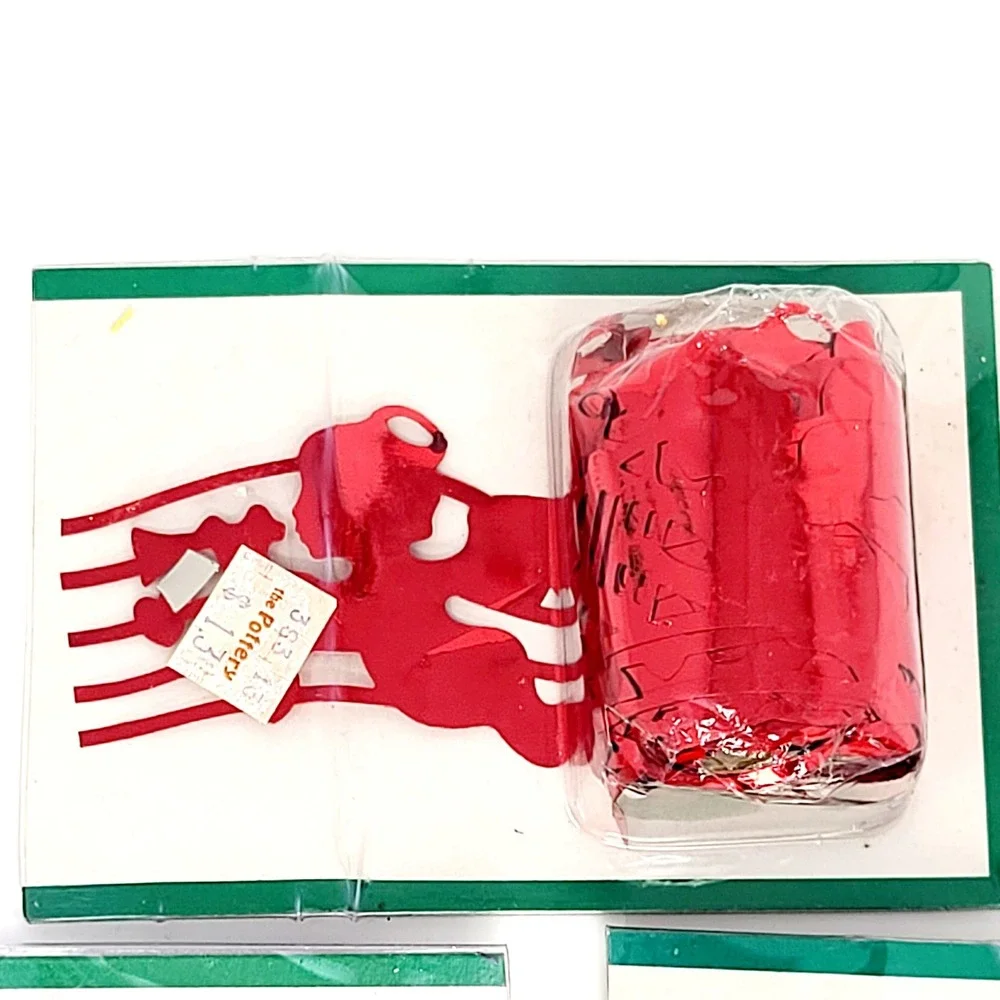 Lot of 3 VTG NOS Die-Cut Foil Christmas Garland Red Angels Music Merry Christmas